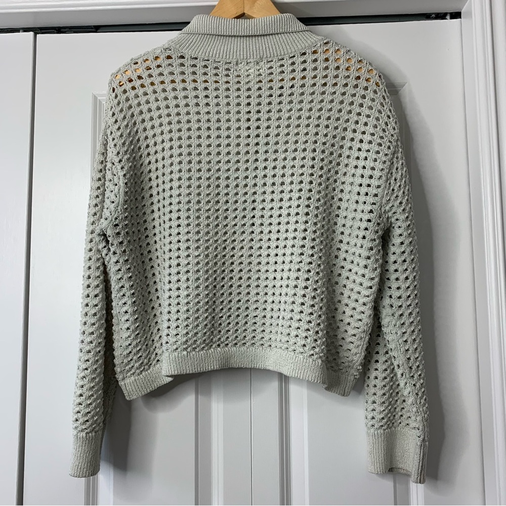 H&M Beige Button-Up Open Knit Cardigan Size US M - Picture 6 of 12